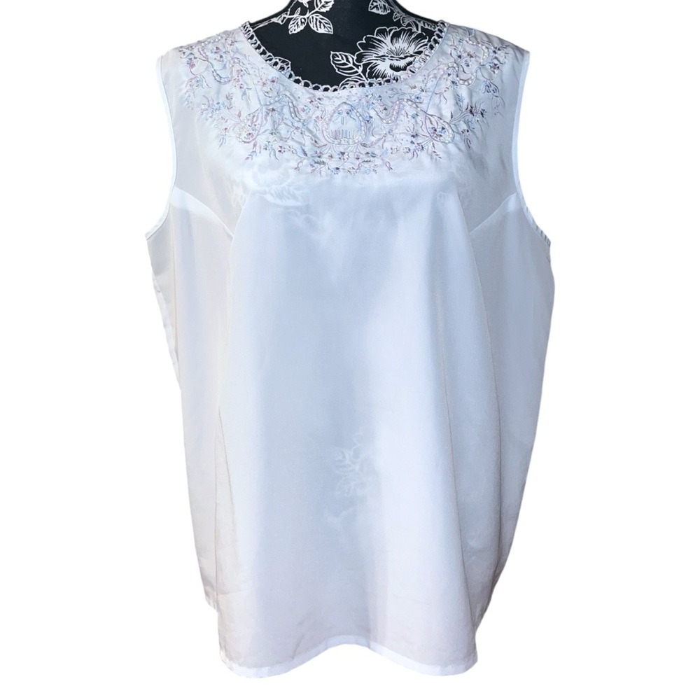 Blair Boutique Beaded Embroidered Shell Blouse